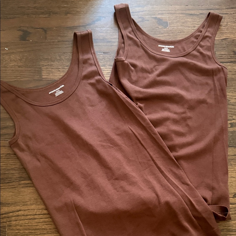 Amazon Essentials Women's Ribbed Tank Tops — Chocolate Brown Set